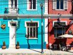 VALPARAISO, CHILE - NOV 9, 2014: Colorful houses of historic part of the Valparaiso, Chile. Valparaiso Historic centre is a UNESCO world heritage site