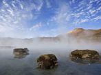 Las Vicunas, Chile, thermal springs, salt lake Salar de Surire, Chile