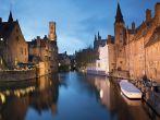 Bruges at night , Belgium.