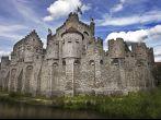 Gravensteen, medieval castle built in 1180 by count Philip of Alsace, Ghent, Belgium