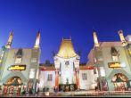 Grauman's Chinese Theater. The theater is famous for it's celebrity hand prints cast in concrete on Hollywood Blvd.