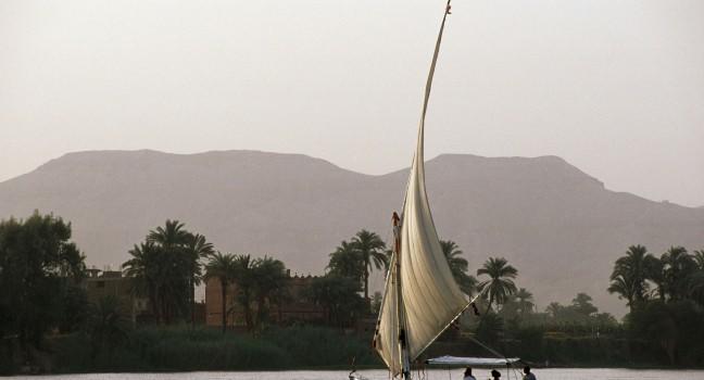 Fellucca Sailing on Nile River, Aswan to Luxor, Egypt