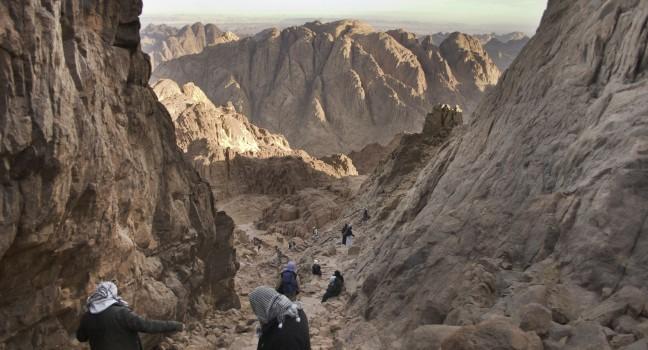 Climbing Mount Sinai, Egypt.