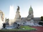 Building of Congress and the fountain in Buenos Aires, Argentina.