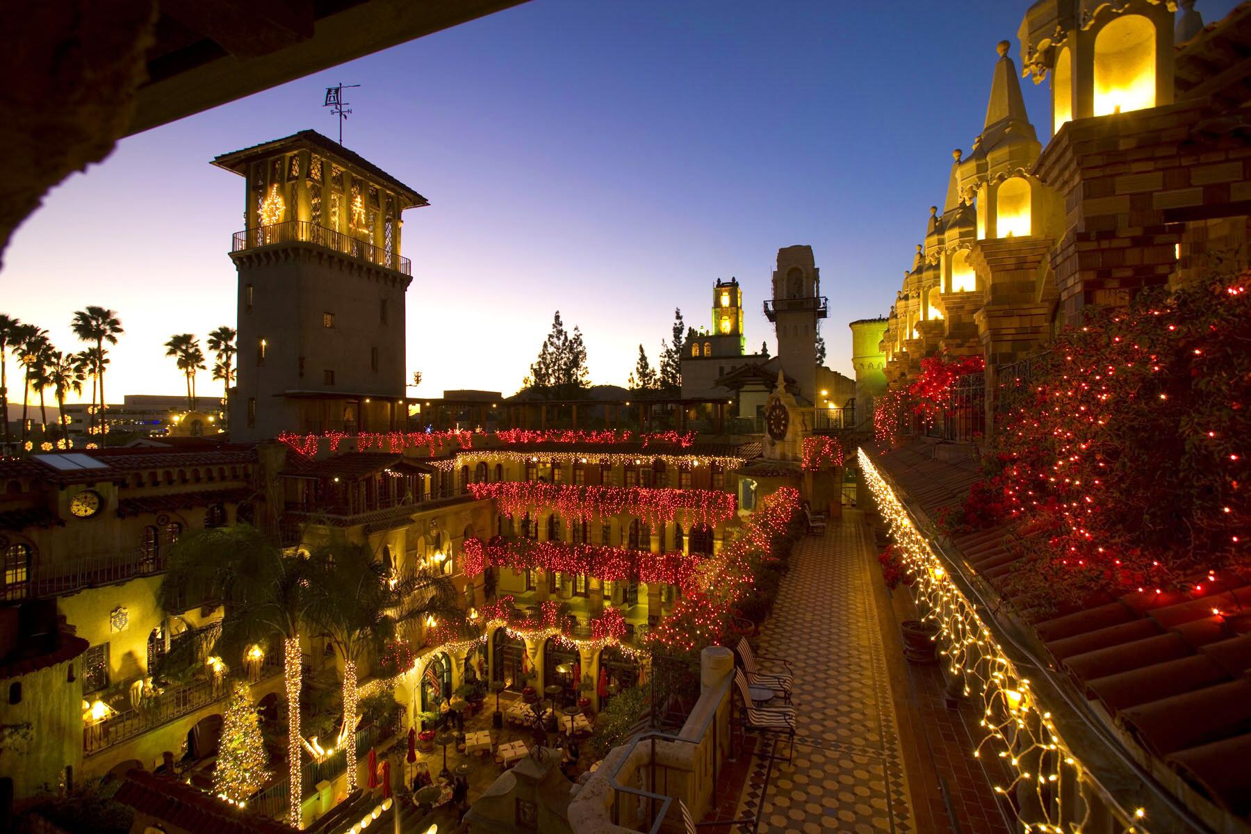 The Best Hotels In America For Christmas Decorations   9.2 ChristmasDecor MissionInn FOL View From The 4th Floor1 